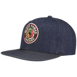 Mitchell & Ness Raw Denim Chicago Cap Blackhawks NHL Kappe Basecap Baseballcap Snapback Flat Brim Cap Basecap (One Size - denim) -