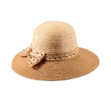 Miuno® Damen Sonnenhut Partyhut Stroh Hut H51008 (Camel) -