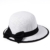 Miuno® Damen Sonnenhut Partyhut Stroh Hut Schleife H51011 (Weiß) - 