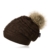 Miuno® Kunstfell Bommelmütze Strickmütze Beanies mit Teddyfutter MJ166 (Braun) -