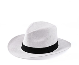 Miuno® Unisex Panamahut Herren Damen Partyhut Stroh Hut H51018 (Weiß) -