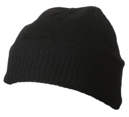 Myrtle Beach Uni Strickbeanie mit Fleeceeinsatz, black, One size, MB7925 bl -