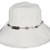 MYTEM-GEAR Breitkrempiger Damen Hut Sonnenhut Strandhut mit Perlenband und Blumenmuster (57 cm, weiß) -