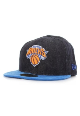 New Era Densuede Denim Cap - NY KNICKS - Blue-Royal, Size:7 1/8 -