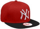 New Era Erwachsene Baseball Cap Mütze MLB 9 Fifty Block NY Yankees Snapback, Scarlet/Black/White, S/M, 10879530 -