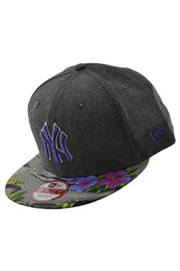 New York NY Yankees MLB Grau / Purple Island Visor New Era 9Fifty Snapback Baseball Kappe Größe S/M -