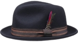 Oneida Snap Brim Trilby Hut Filzhut Stetson Filzhut Clubhut (L/58-59 - blau) -