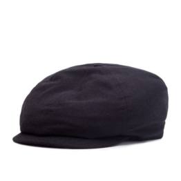 Ore Virgin Wool Flatcap Schirmmütze Ballonmütze Schiebermütze Wollcap Stetson Schiebermütze Schirmmütze (57 cm - schwarz) -