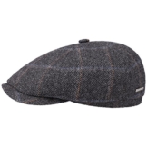 Ore Wool Six Panel Flatcap Schirmmütze Schiebermütze Fischgrat Wollcap Mütze Stetson Schiebermütze Schirmmütze (63 cm - anthrazit) -