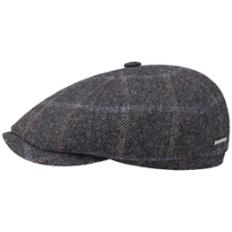 Ore Wool Six Panel Flatcap Schirmmütze Schiebermütze Fischgrat Wollcap Mütze Stetson Schiebermütze Schirmmütze (63 cm - anthrazit) -