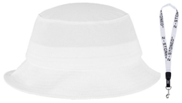 Original Flexfit Fischerhut Bucket Hat in Weiss + Schlüsselband von 2stoned -