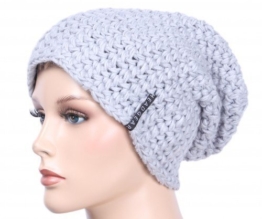 Oversize - Häkelbeanie One Size,Silver -