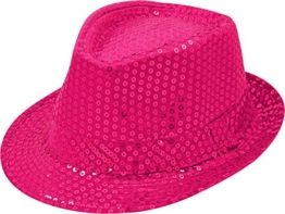 Pailletten Hut Glitzer Kappe Sylvester Karneval Party 11 Farben (Pink) -