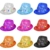 Partyhut Palliettenhut mit Lichteffekten per Knopfdruck in verschiedenen Farben ideal für Fasching (Gelb) -