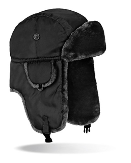 Piloten Pelzmütze Fliegermütze Wintermütze Schwarz M -