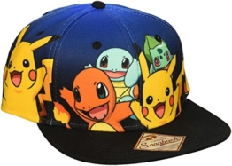 Pokemon Smiling Group Pose Blue Gradient Snapback Hat -