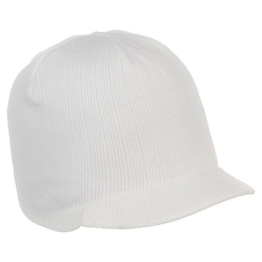 Ramon Cap Pull-On Strickcap Strickmütze Wintercap Mütze Baumwollmütze Visor (One Size - weiß) -