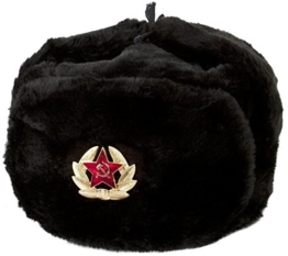 RUSSISCHE FELLMÜTZE WOLLE, SCHAPKA USCHANKA, WINTERMÜTZE MILITÄRMÜTZE DER SOWIETISCHEN ARMEE. GR. 56/57 -