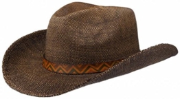 Salamanca Toyo Cowboyhut Westernhut Strohhut Hut Sommerhut Sonnenhut Stetson Sommerhut Sonnenhut (M/56-57 - braun) -