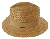Seeberger Damen Fedora Serie Borkum, Gr. 57 cm (Herstellergröße: one size), Beige (sand 0094) -