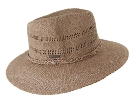 Seeberger Damen Fedora Serie Spiekeroog, Gr. 57 cm (Herstellergröße: one size), Braun (taupe 0086) -