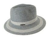 Seeberger Damen Fedora Serie Sylt, Gr. 57 cm (Herstellergröße: one size), Mehrfarbig (jeans/hellgrau 6213) -