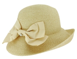 Seeberger Damen Sonnenhut Hut, Einfarbig, Gr. Medium, Beige (leinen 93) -