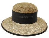 Seeberger Damen Sonnenhut Serie Föhr, Gr. Medium, Beige (natur/schwarz 9010) -