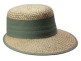 Seeberger Damencap aus Stroh - natur/oliv S/54-55 -