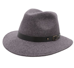 Seeberger - Fedora Hut Herren Elond - Size 56 cm - anthracite -