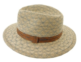 Seeberger Herren Fedora Serie Beppi Mehrfarbig (Sand 0094), Large -