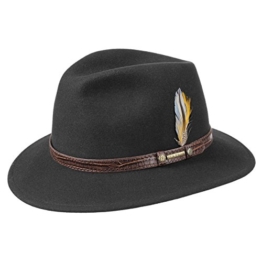 Sells Westernhut Stetson Krokoband Filzhut (XL/60-61 - schwarz) -