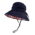 SIGGI Baumwolle schwarzeblaue flatbare Sonnenhüte Fischerhüte für Damen breite Krempe - 