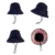SIGGI Baumwolle schwarzeblaue flatbare Sonnenhüte Fischerhüte für Damen breite Krempe - 