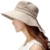 SIGGI Baumwolle Sonnenhut UPF 50 + Sun Shade Hut mit Nackenschnur Damen breite Krempe Khaki -