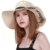 SIGGI Damen faltbarer Strohhhut Sonnenhut breite Krempe mit Sonnenschutz Beige -