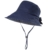 SIGGI schwarzblaue Leinen/Baumwolle Damen Sonnenhüte Sonnen Shade mit Kinnriemen faltbare Fischerhüte SPF 50 + breite Krempe -