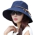 SIGGI schwarzblauer Baumwolle faltbarer Sommerhut mit Sonnen Schutz für Damen Sonnenhut Fischerhut breite Krempe -