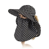 SIGGI Sommerhut Strand Sun Shade mit Gesichtsmaske Damen breite Krempe schwarz -