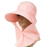 SIGGI Sommerhut Strand Sun Shade mit Nackenschutz Damen breite Krempe orange -