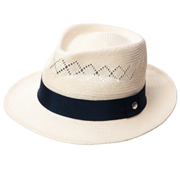 SIGGI Unisex Panama Strohhut Sonnenhut Fedora Tribly Hut Kurze Krempe Elfenbeinfarben -