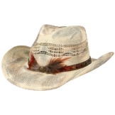 Smoky Toyo Westernhut Strandhut Strohhut Hut Sommerhut Sonnenhut Cowboyhut Stetson Cowboyhut Sonnenhut (XL/60-61 - cremeweiß) -