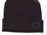 Sojoco Strickmütze, Men and Women, veredelt mit Swarovski Elements Kristallen (Herz in der Farbe Sapphire/blau), One Size, Farbe: schwarz -