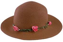 Sonia Originelli Stohhut Damen Blumen Sommer Hut Cap Sonnenhut C007-Flower (Cappucino) -