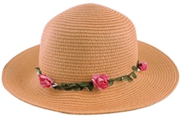 Sonia Originelli Stohhut Damen Blumen Sommer Hut Cap Sonnenhut C007-Flower (Dark Vanilla) -