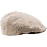 Sterkowski Sommer 100% Leinen Super Leicht Schiebermütze Flat Cap 60 cm Beige -