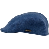 Sterkowski Sommer 100% Leinen Super Leicht Schiebermütze Flat Cap 59 Blau -