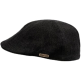 Sterkowski Sommer 100% Leinen Super Leicht 6 Panel Duckbill Schiebermütze Flat Cap 58 Schwarz -