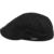 Sterkowski Sommer 100% Leinen Super Leicht 5 Panel League Schiebermütze Flat Cap 60 Schwarz -