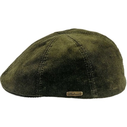 Sterkowski Sommer Kord Baumwolle Schiebermütze Flat Cap 58 Khaki -